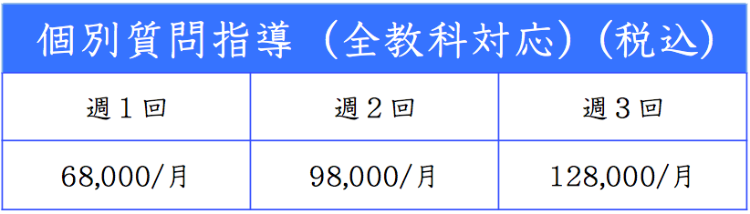 個別指導受講料